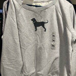 The Black Dog Gray Sweatshirt with Dog Silhouette